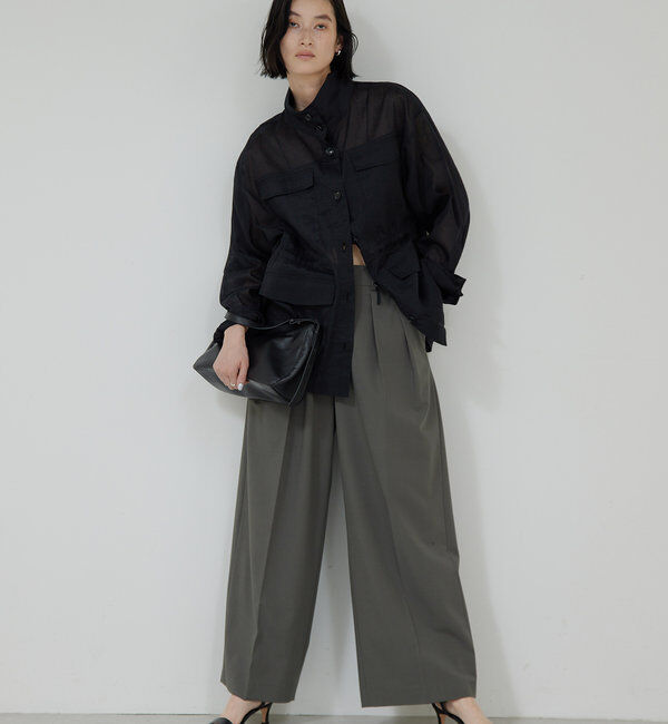  「【新色BR登場/セットアップ対応】ダブルタックパンツ」|スラックス|