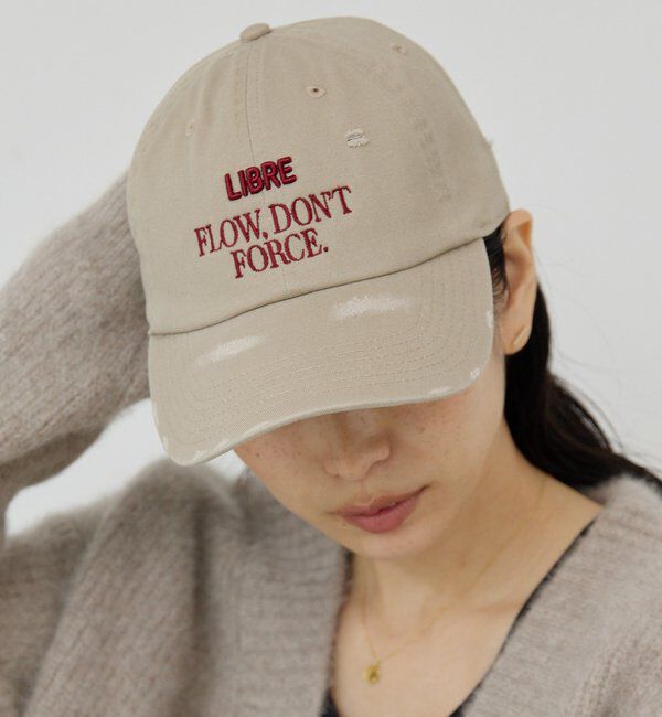  「ダメージロゴキャップ」|ハット|ベージュ