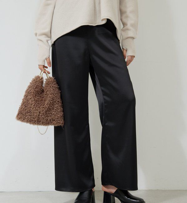  「ワイドドロストサテンパンツ」|チノ|