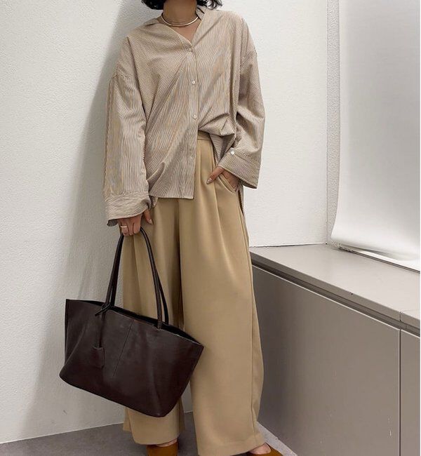  「【CHIHAYAコラボ】スウェードライクタックイージーパンツ」|チノ|