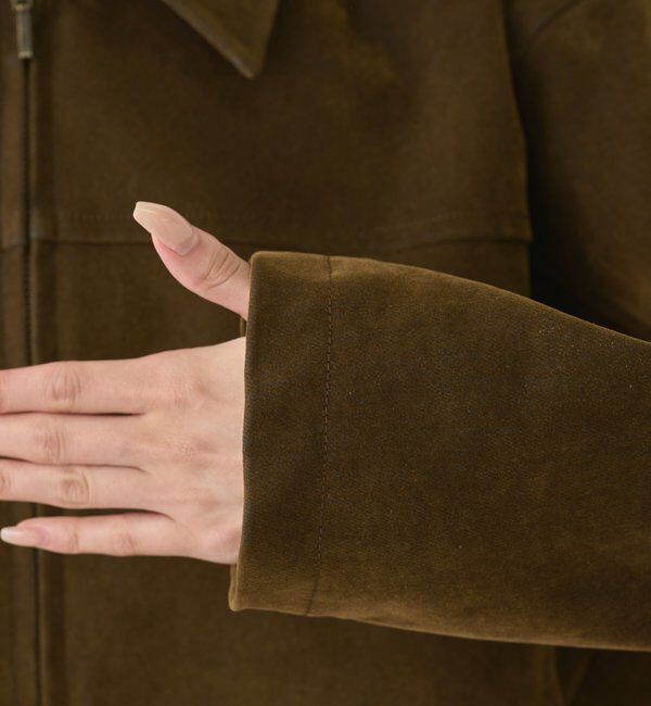  「【手洗い可】フロッキーデニムジップブルゾン」|ベスト・ジレ|