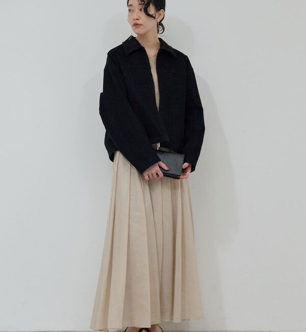  「【手洗い可】フロッキーデニムジップブルゾン」|ベスト・ジレ|