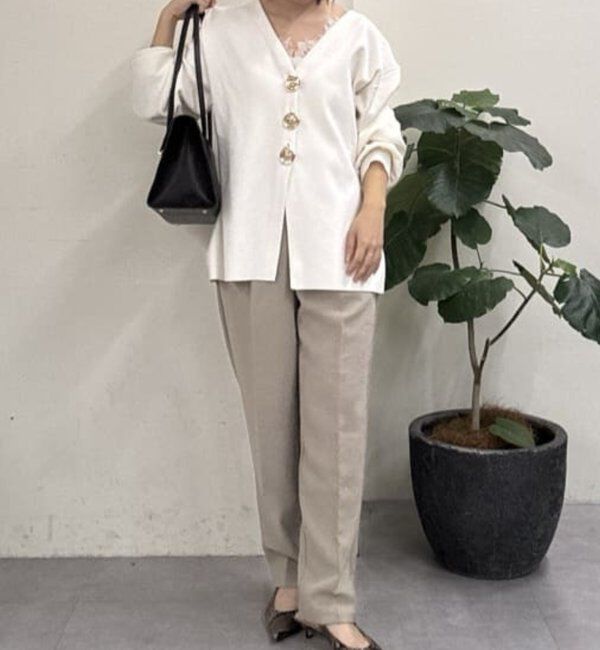  「ビジューVネックカーディガン」|ニット・セーター|