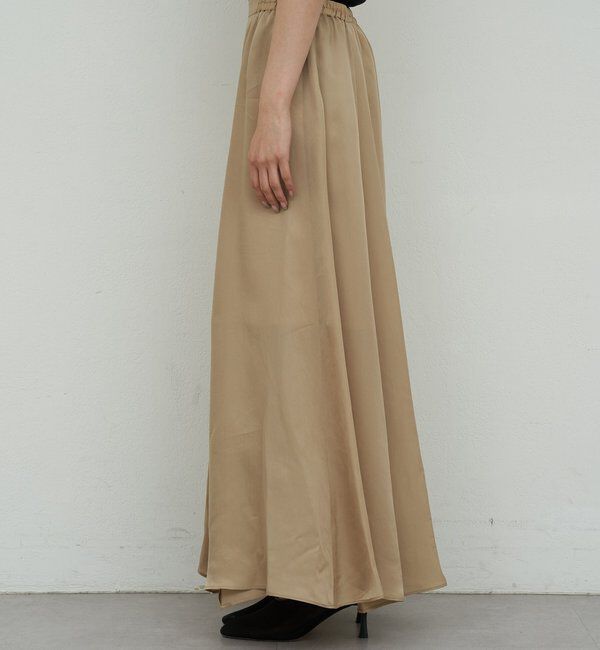  「【楽ちん&times;エレガント】【セットアップ対応】キュプラフレアスカート」|スカート|