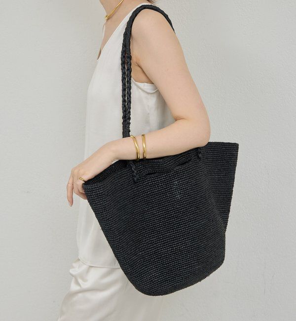  「【MIORA】ラフィア2WAYトート」|トートバッグ|ブラック