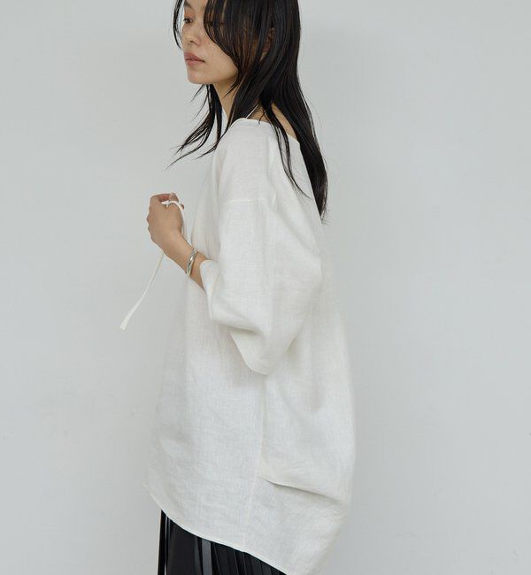  「リネンディープネックプルオーバー」|シャツ・ブラウス|