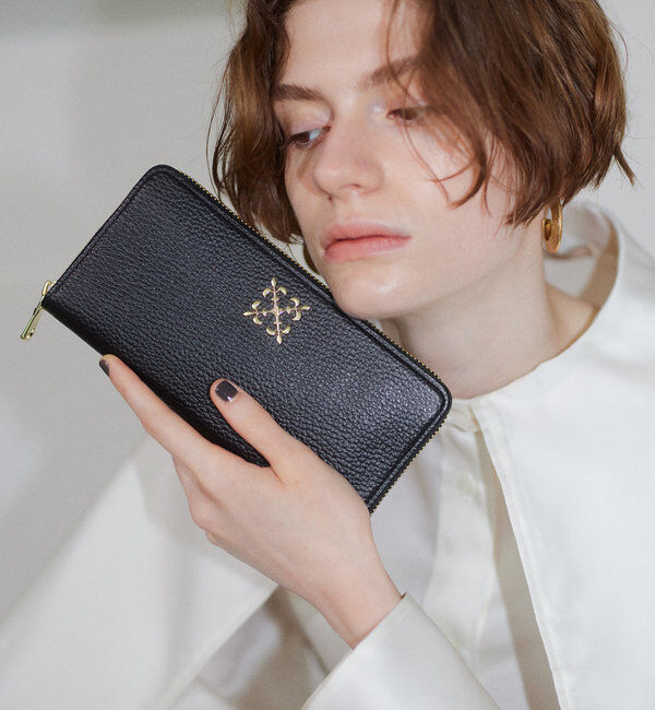  「モノグラムプレートラウンドジップウォレット」|財布|