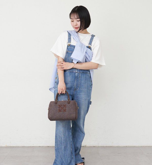  「ナイロンラフィアミニボストンバッグ」|ボストンバッグ|