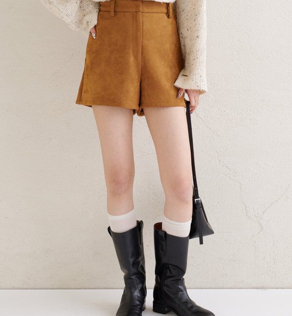  「フェイクスウェードショートパンツ」|チノ|