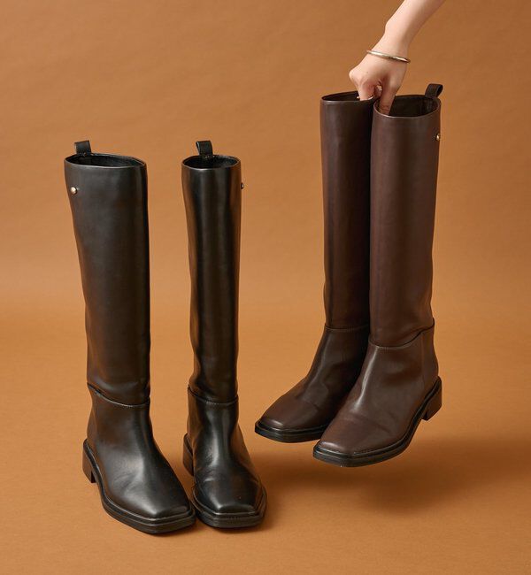  「スクエアトゥロングブーツ」|ロングブーツ|
