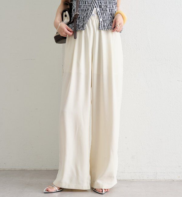  「【オールシーズン対応/WEB限定アイボリー】フリルイージーパンツ」|チノ|