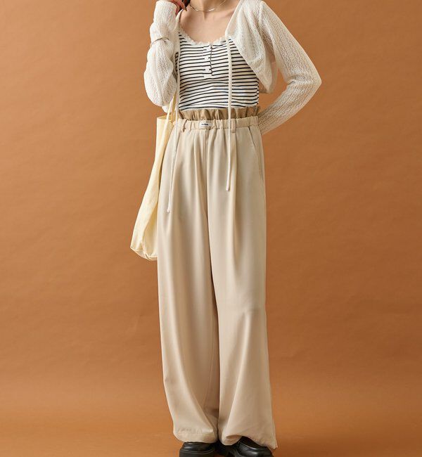  「【オールシーズン対応/WEB限定アイボリー】フリルイージーパンツ」|チノ|