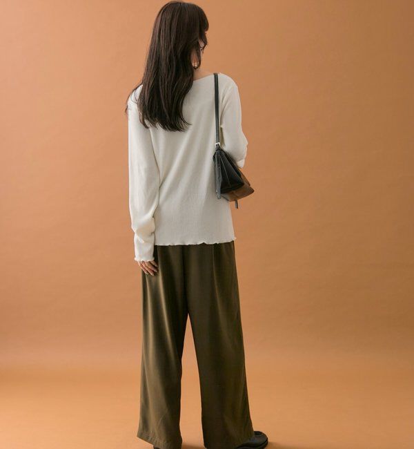  「【オールシーズン対応/WEB限定アイボリー】フリルイージーパンツ」|チノ|