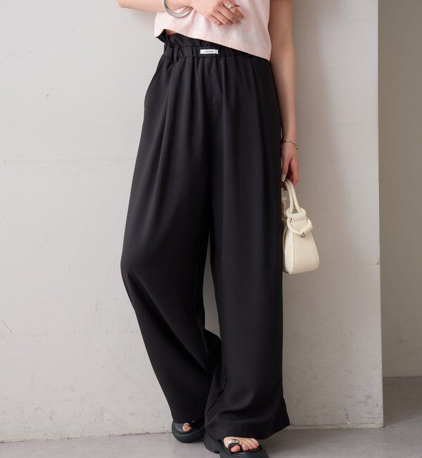  「【オールシーズン対応/WEB限定アイボリー】フリルイージーパンツ」|チノ|