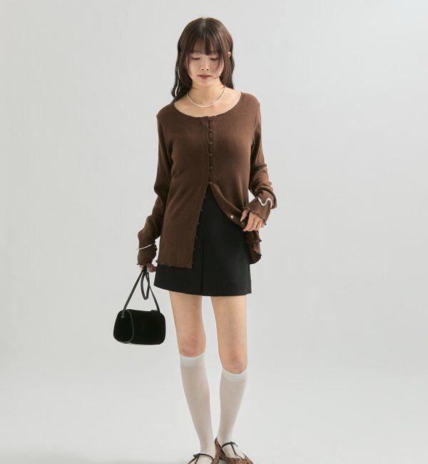  「起毛リブボタンカーディガン」|Tシャツ・カットソー|