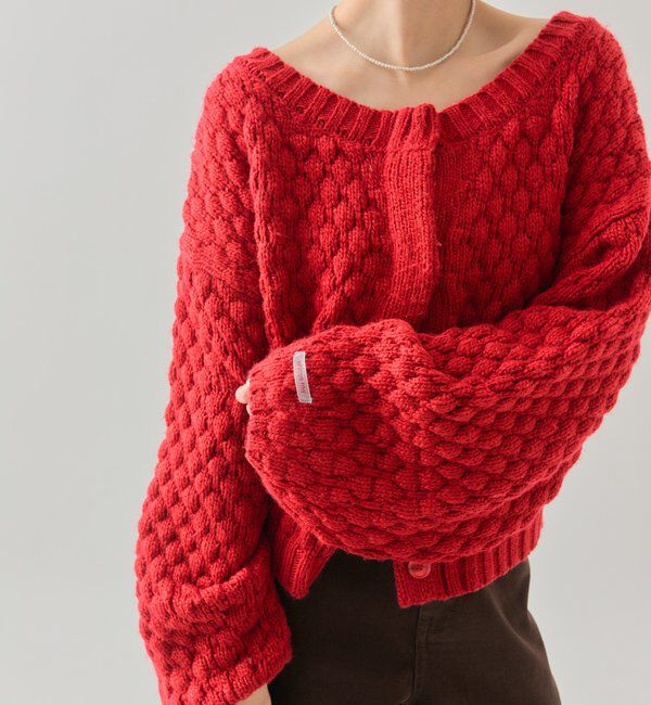  「ポコポコニットカーディガン」|カーディガン|