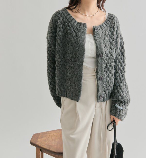  「ポコポコニットカーディガン」|カーディガン|