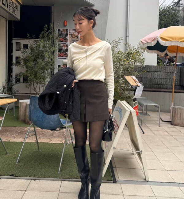  「オフショルリブニット」|ニット・セーター|