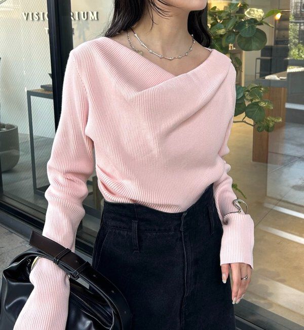  「オフショルリブニット」|ニット・セーター|