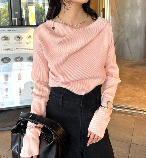  「オフショルリブニット」|ニット・セーター|