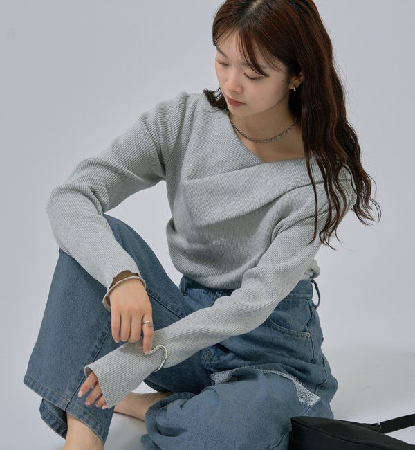  「オフショルリブニット」|ニット・セーター|