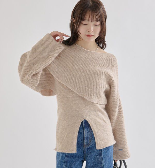  「クロスニットスリットキャミSET」|ニット・セーター|