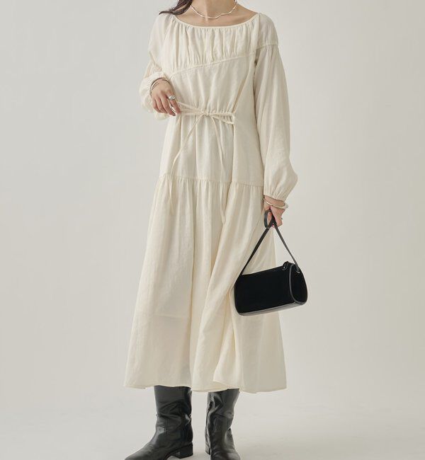  「ドロストティアードワンピース	」|ワンピース|