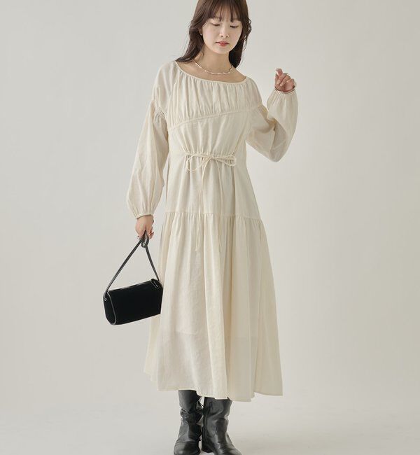  「ドロストティアードワンピース	」|ワンピース|