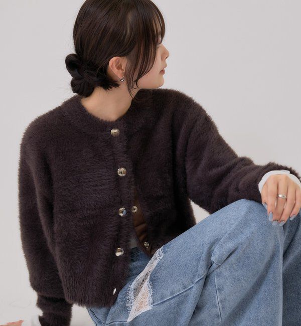  「ミンクライクジャケットカーディガン」|カーディガン|