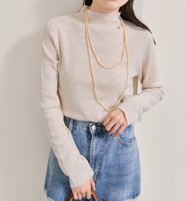  「プレート付きハイネックニット」|ニット・セーター|