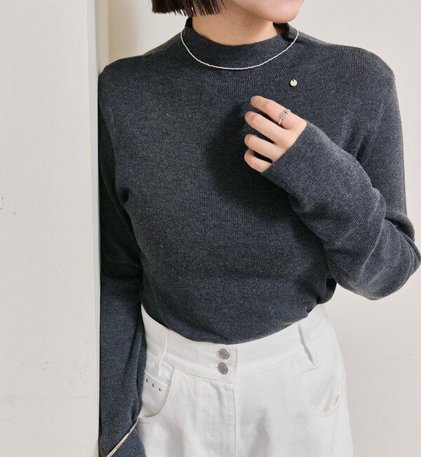  「プレート付きハイネックニット」|ニット・セーター|