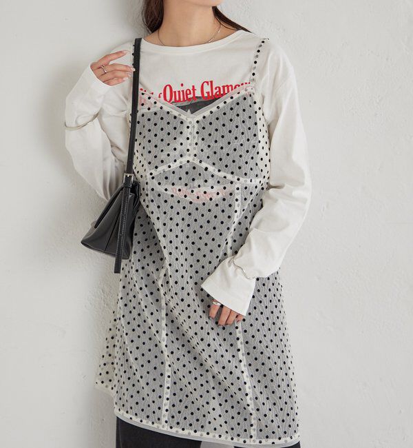  「ドットチュールキャミチュニック」|キャミソール|