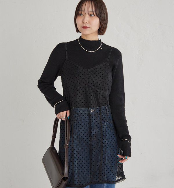  「ドットチュールキャミチュニック」|キャミソール|