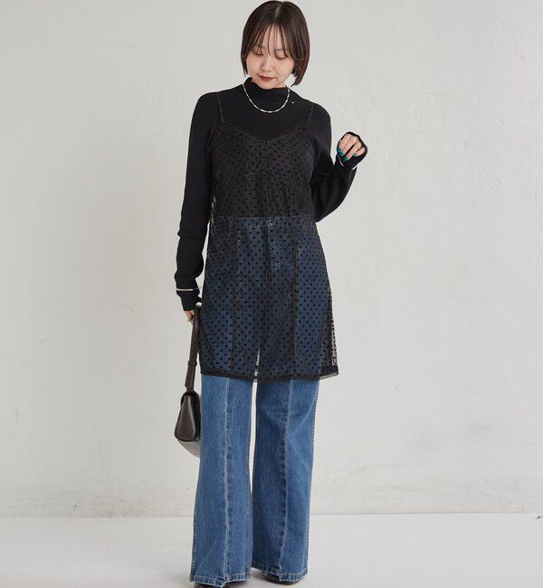  「ドットチュールキャミチュニック」|キャミソール|