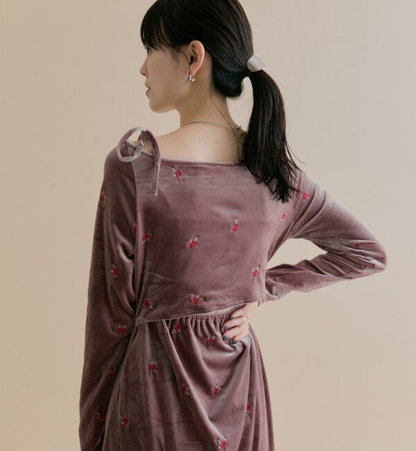  「[森川企画]花柄ベロアワンピース」|ワンピース|