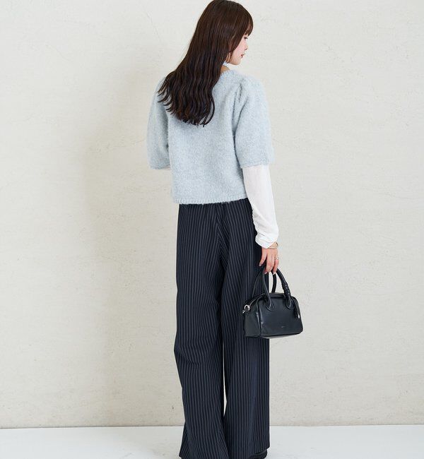  「ふわふわ半袖ニット カーディガン」|カーディガン|