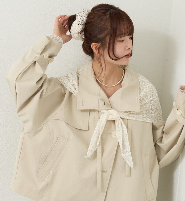  「スタンドカラーショートトレンチ」|トレンチコート|
