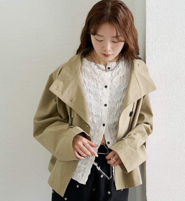  「スタンドカラーショートトレンチ」|トレンチコート|