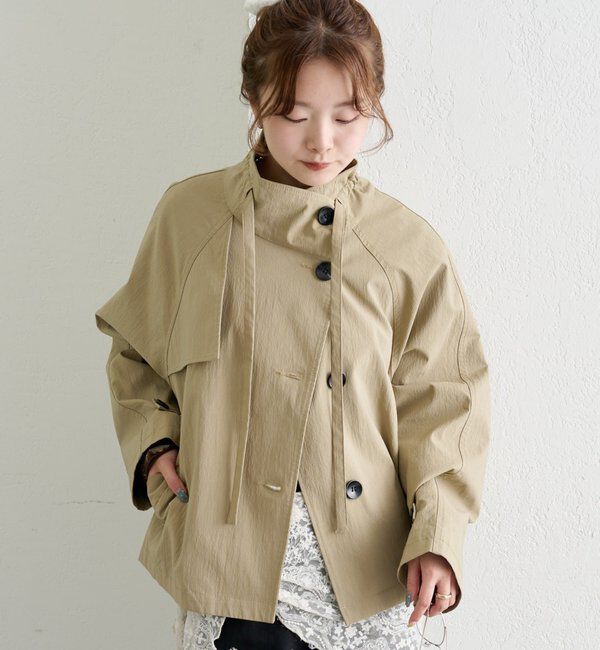  「スタンドカラーショートトレンチ」|トレンチコート|