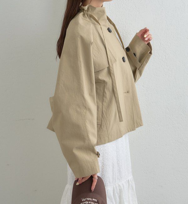  「スタンドカラーショートトレンチ」|トレンチコート|