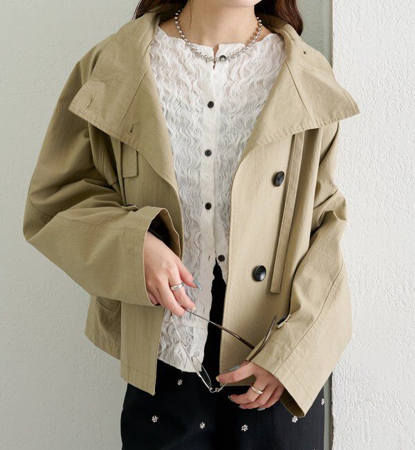  「スタンドカラーショートトレンチ」|トレンチコート|