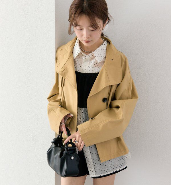 「スタンドカラーショートトレンチ」|トレンチコート|