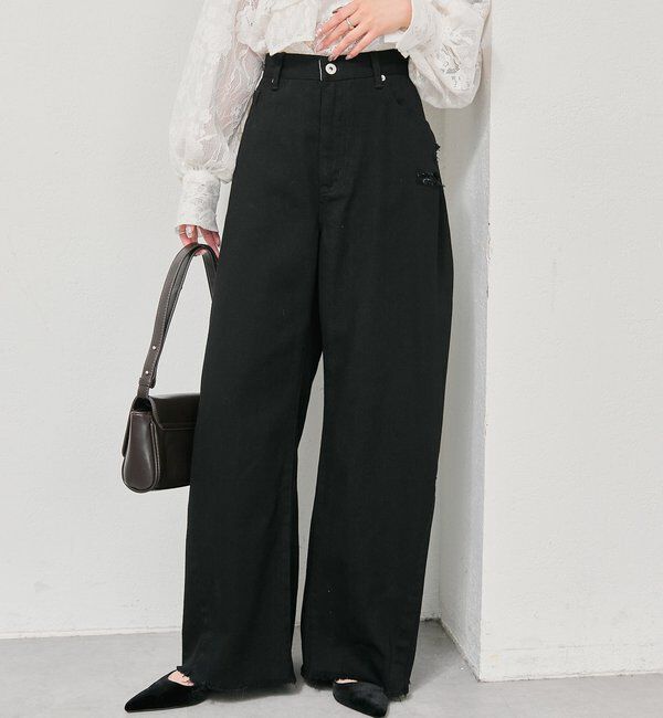  「クラッシュカーブパンツ」|デニム|