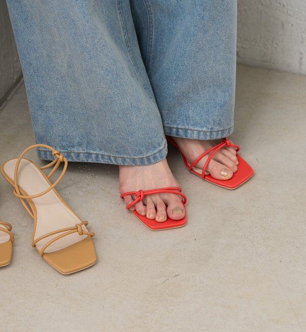  「クロスストラップヒールサンダル」|サンダル|