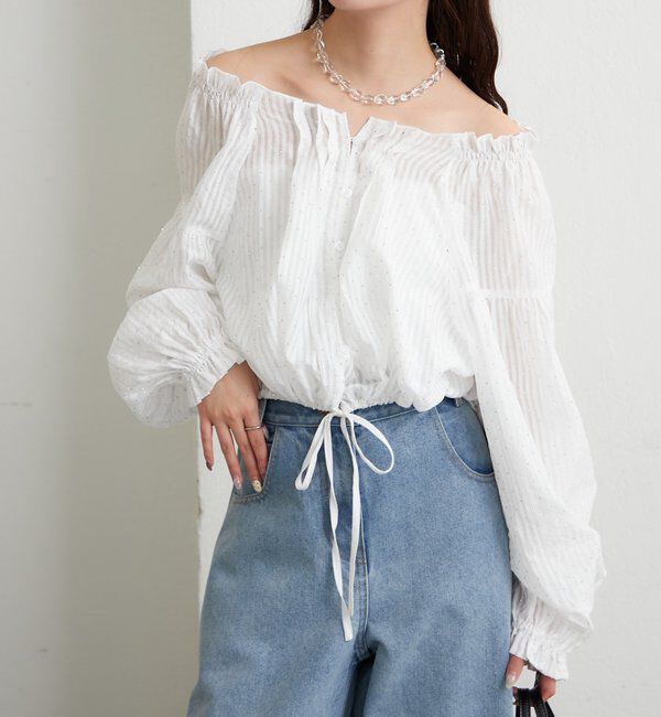  「ラメストライプビスチェSETブラウス」|シャツ・ブラウス|