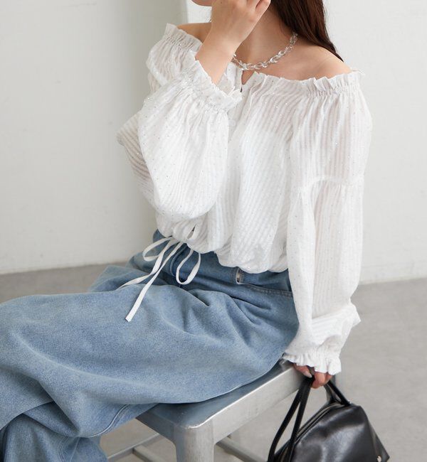  「ラメストライプビスチェSETブラウス」|シャツ・ブラウス|