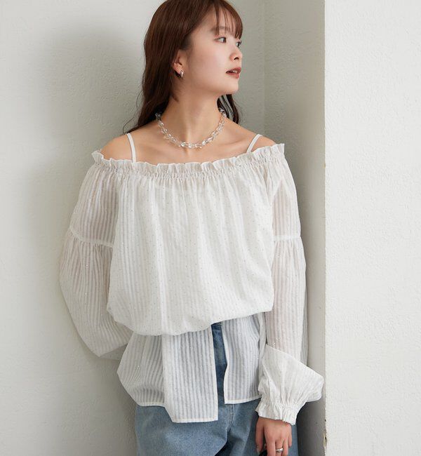  「ラメストライプビスチェSETブラウス」|シャツ・ブラウス|