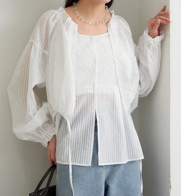  「ラメストライプビスチェSETブラウス」|シャツ・ブラウス|