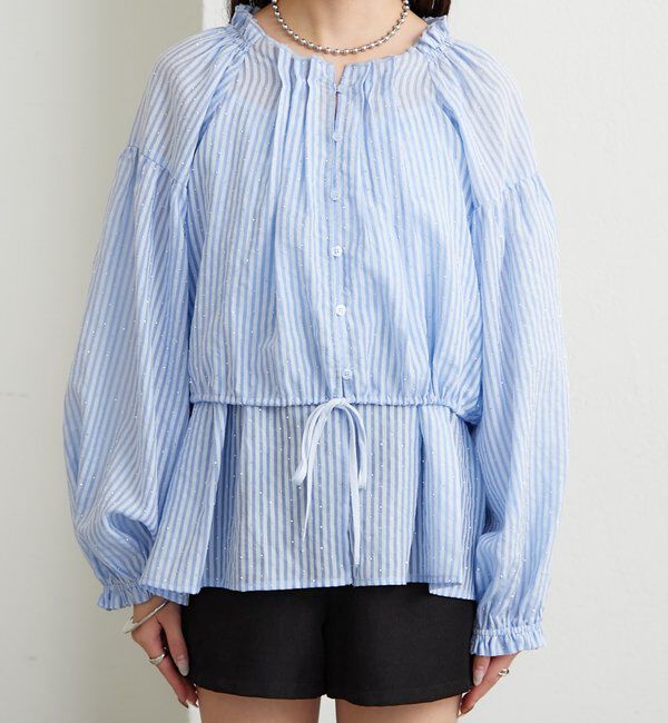  「ラメストライプビスチェSETブラウス」|シャツ・ブラウス|
