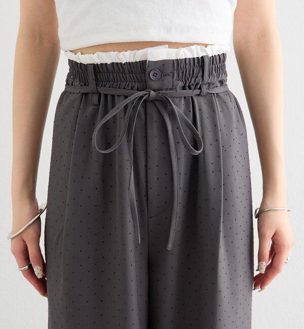  「ラインストーンWベルトパンツ」|チノ|